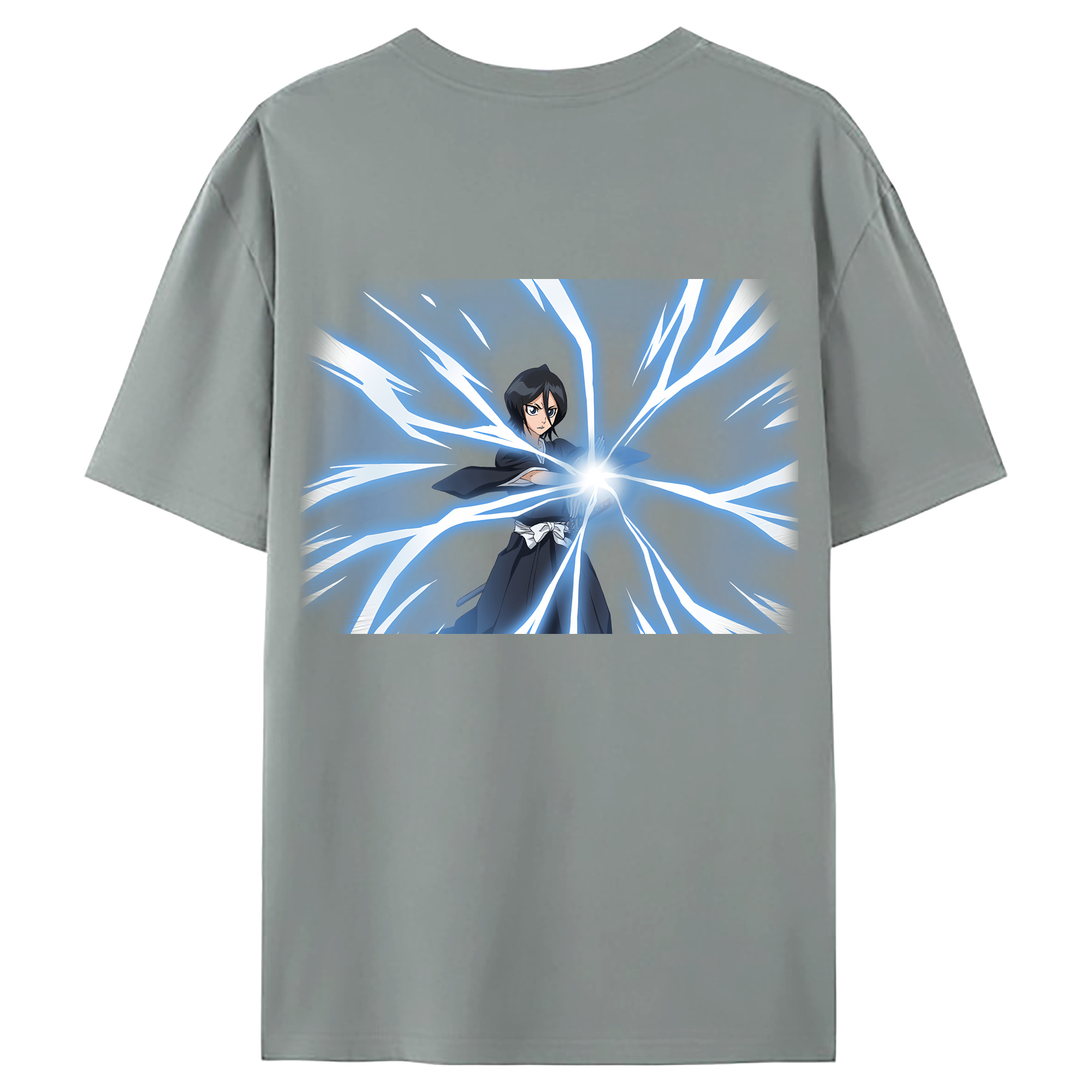 （画像用） ブリーチ 朽木ルキア BLEACH Kuchiki Rukia 綿100％ メンズ半袖Tシャツ（バックプリント） 通気性